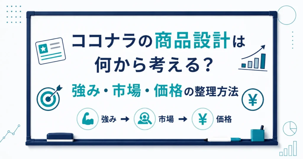 ココナラの商品設計は何から考える？強み・市場・価格の整理方法